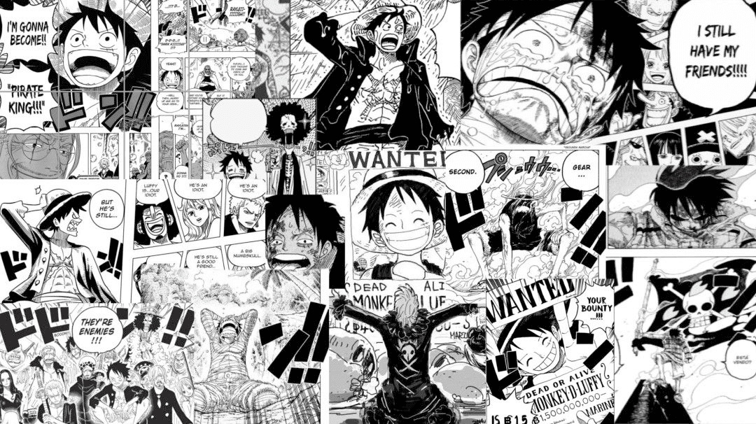 Manga panel collage background